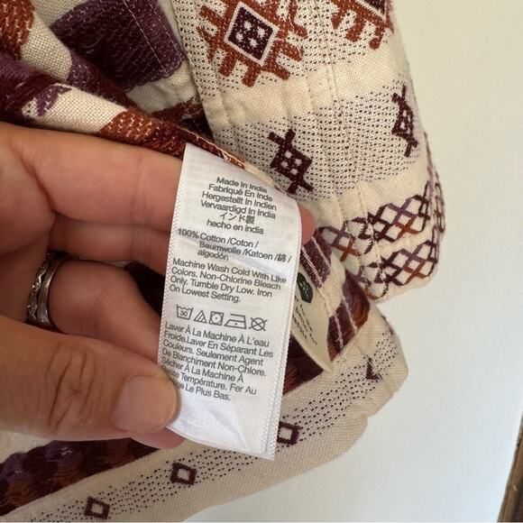Madewell Aztec Boho Embroidered Kimono Wrap Jacket S - Picture 11 of 12
